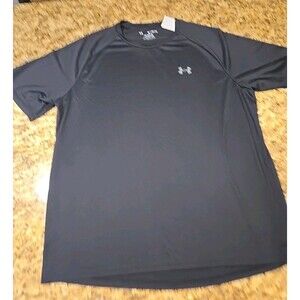 Under Armour "The Tech Tee" T-shirt Men XL Black Short Sleeve Stretch Casual